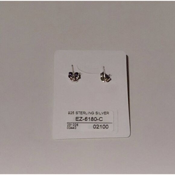 2 Ct. Genuine Diamond Simulant Bezel Set Stud Earrings~.925 Sterling Silver - Picture 2 of 2